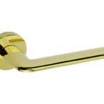 Maniglia Linea h6 rosetta tonda d.50x6h bocchetta foro chiave PVD-Oro Plus | KTS